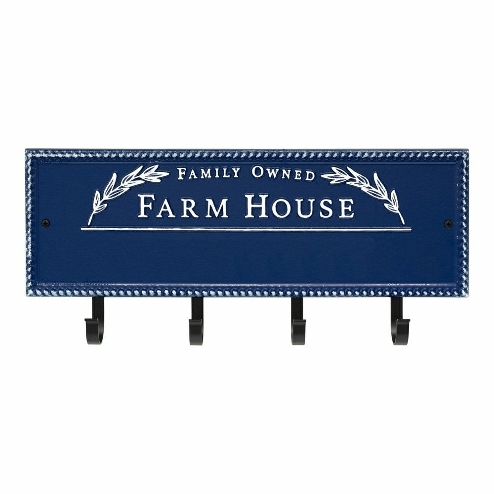 Plow & Hearth Farm House Beaded Rectangle Personalized Hook Plaque, Black/Gold
