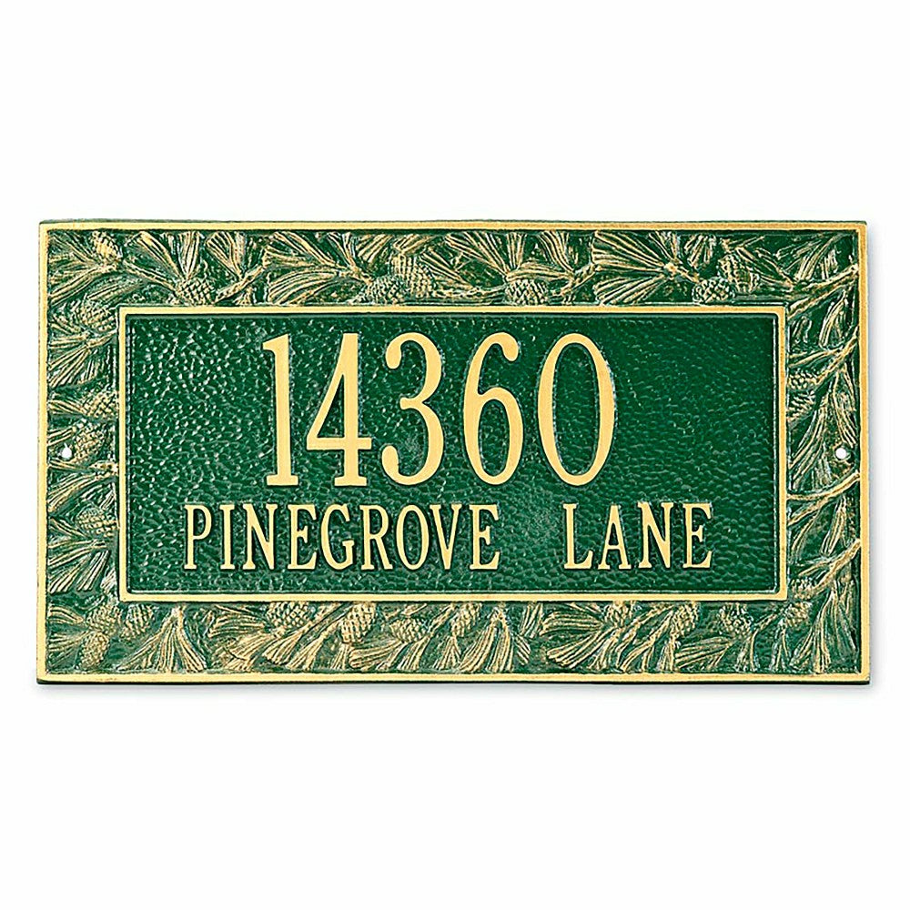 Plow & Hearth Cast Aluminum Pine Cone Address Wall Plaque