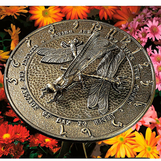 Plow & Hearth Made in America Recycled Aluminum Dragonfly Sundial