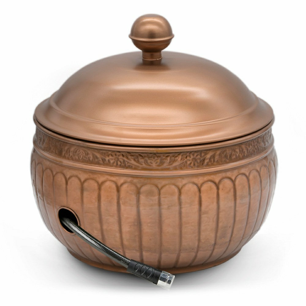 Plow & Hearth La Jolla Copper Finished Hose Pot with lid