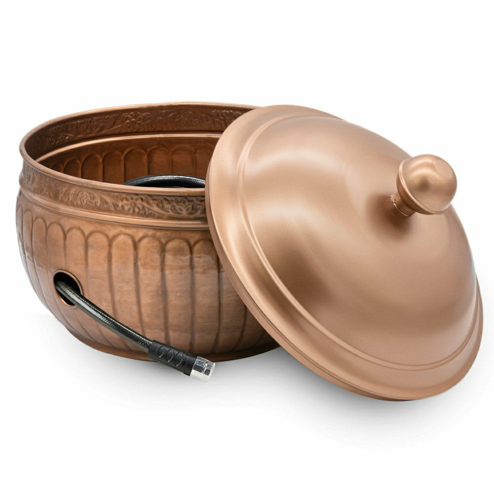 Plow & Hearth La Jolla Copper Finished Hose Pot with lid