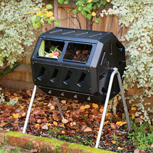 Plow & Hearth 37-Gallon Tumbling Compost Bin Tumbler Composter - 5 Cu. Ft.