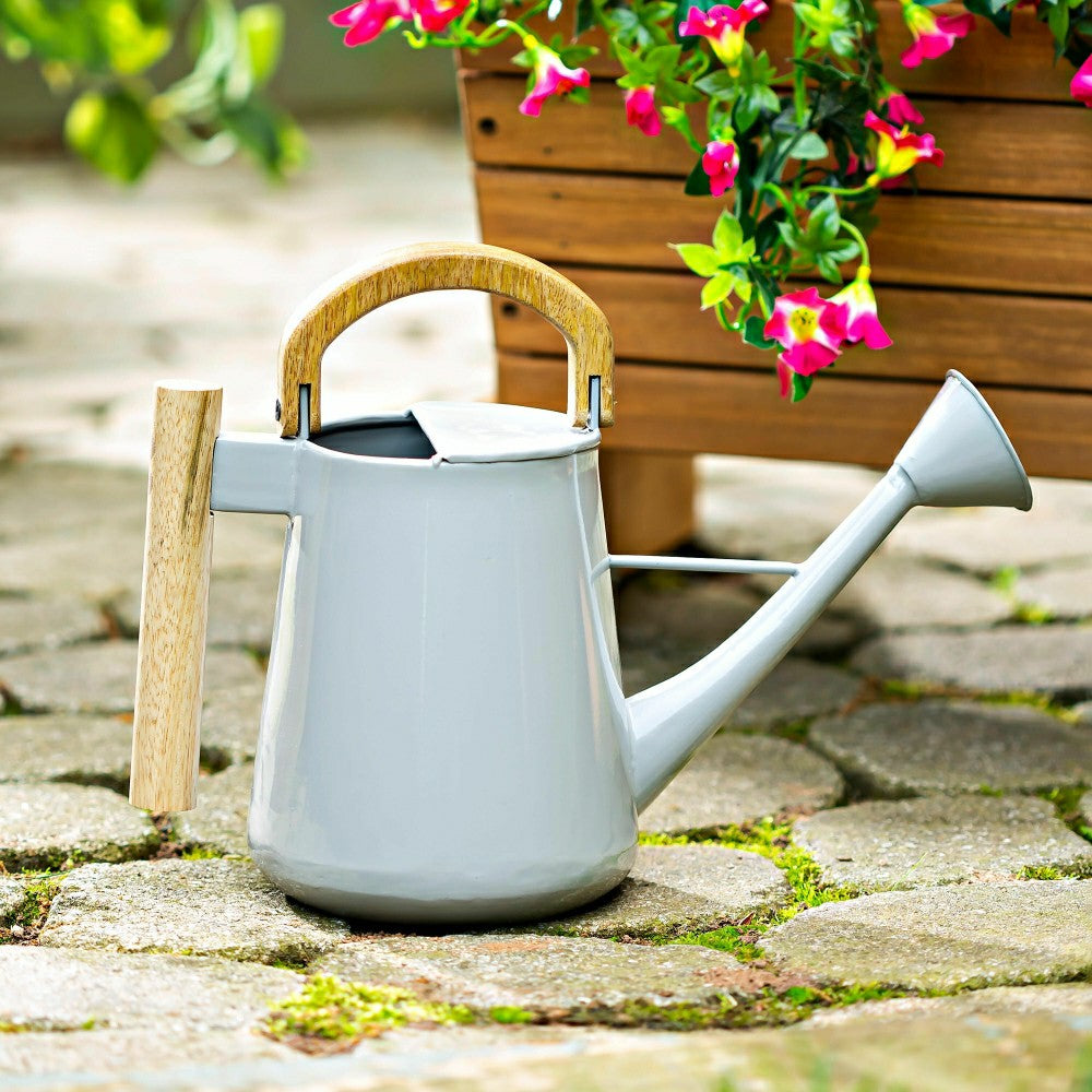 Plow & Hearth Wood and Metal Watering Can