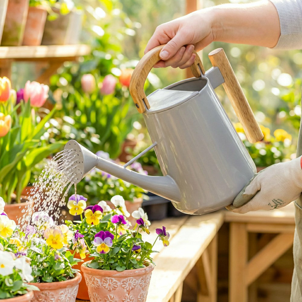 Plow & Hearth Wood and Metal Watering Can