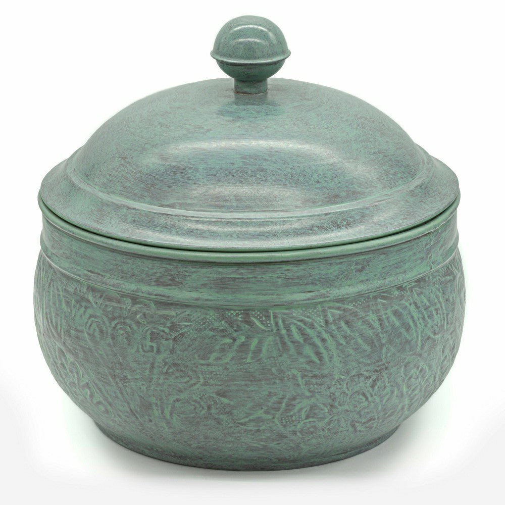 Plow & Hearth Key West Blue Verdegris Hose Pot with Lid