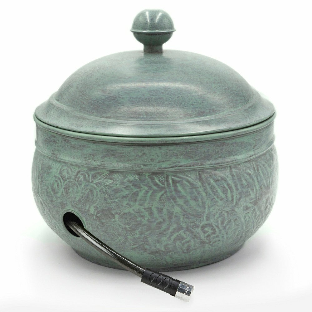 Plow & Hearth Key West Blue Verdegris Hose Pot with Lid