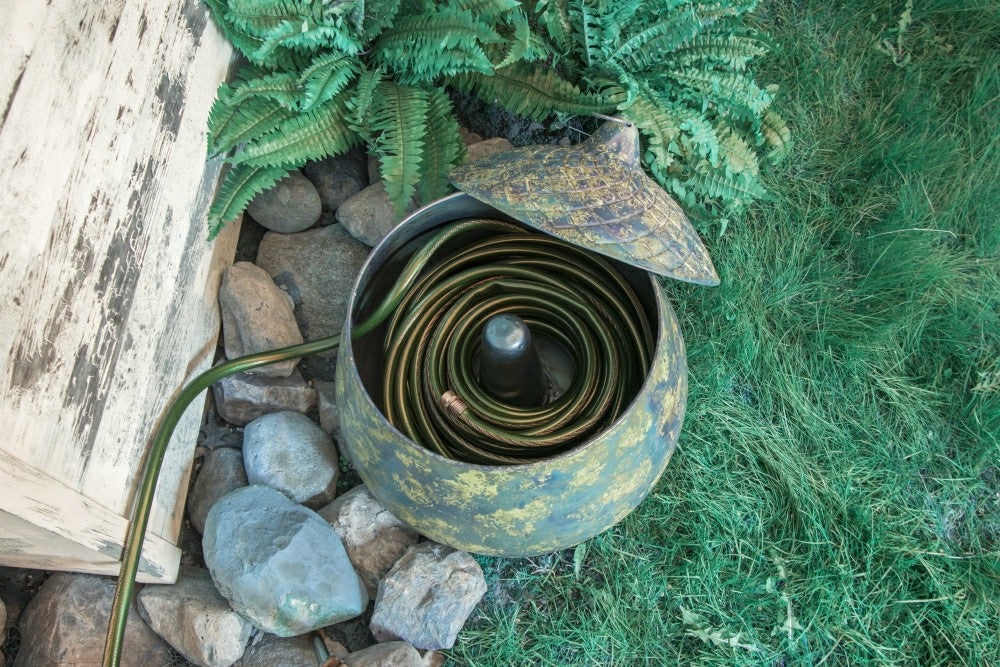 Plow & Hearth Copper Finish Acorn Hose Pot