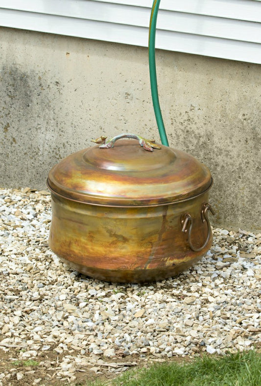 Plow & Hearth Copper Finish Hose Pot