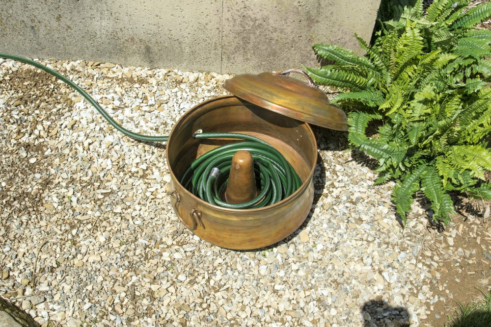 Plow & Hearth Copper Finish Hose Pot