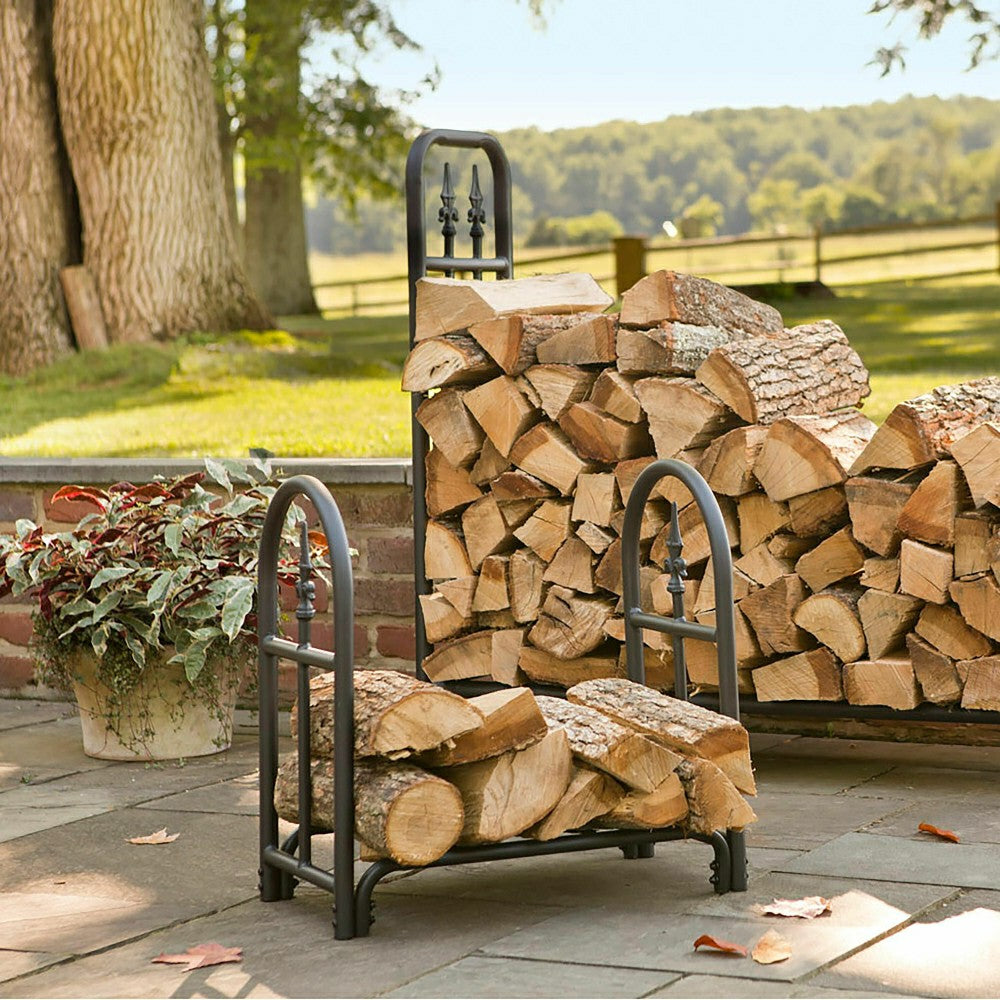 Plow & Hearth Medium Decorative Heavy-Duty Steel Wood Rack