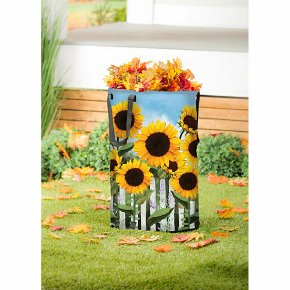 Plow & Hearth Sunflower Collapsible Yard Bag