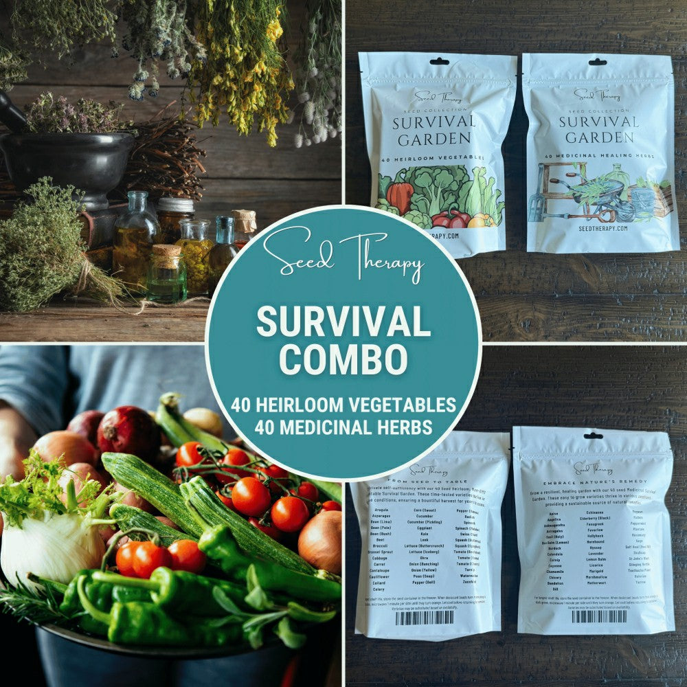 Plow & Hearth Survival Garden Combo – 40 Vegetable & 40 Medicinal Herb Varieties