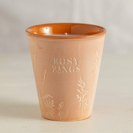 Plow & Hearth Basil Orange Garden Pot Candle + Plantable Seed Paper Dust Covers