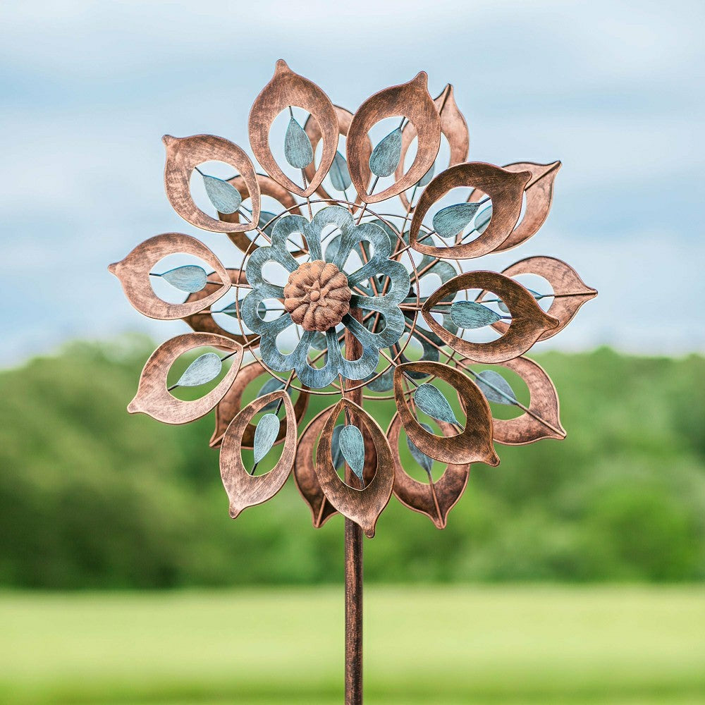 Plow & Hearth Copper Lily Wind Spinner