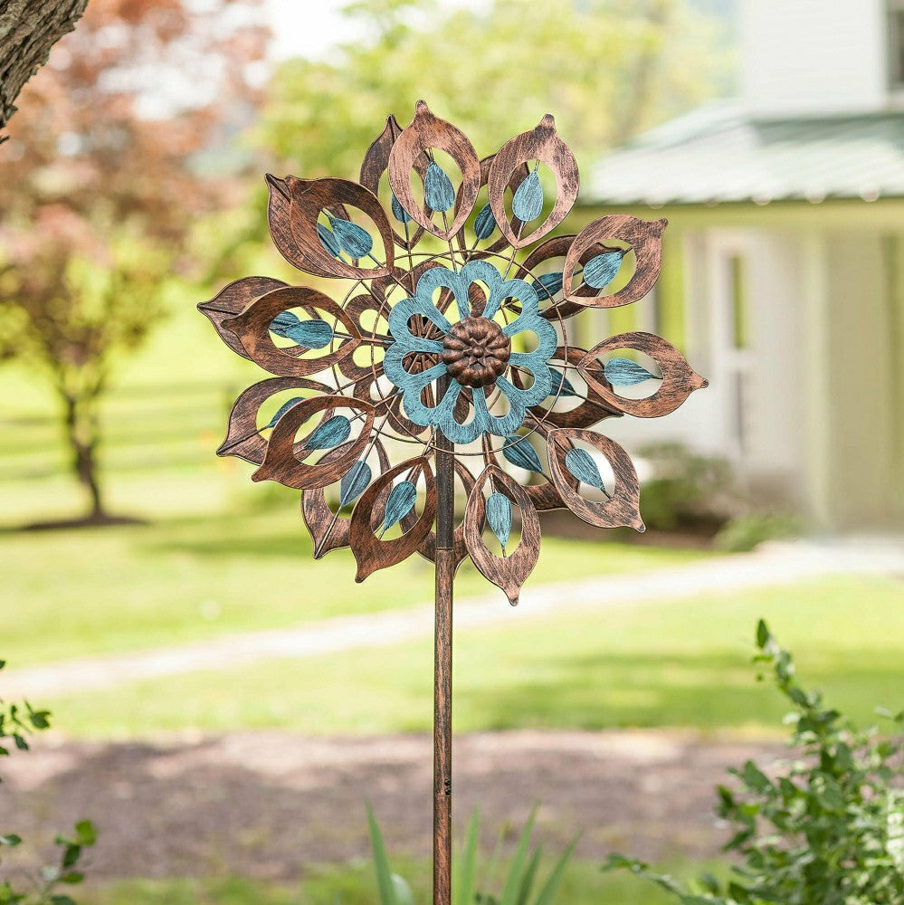 Plow & Hearth Copper Lily Wind Spinner