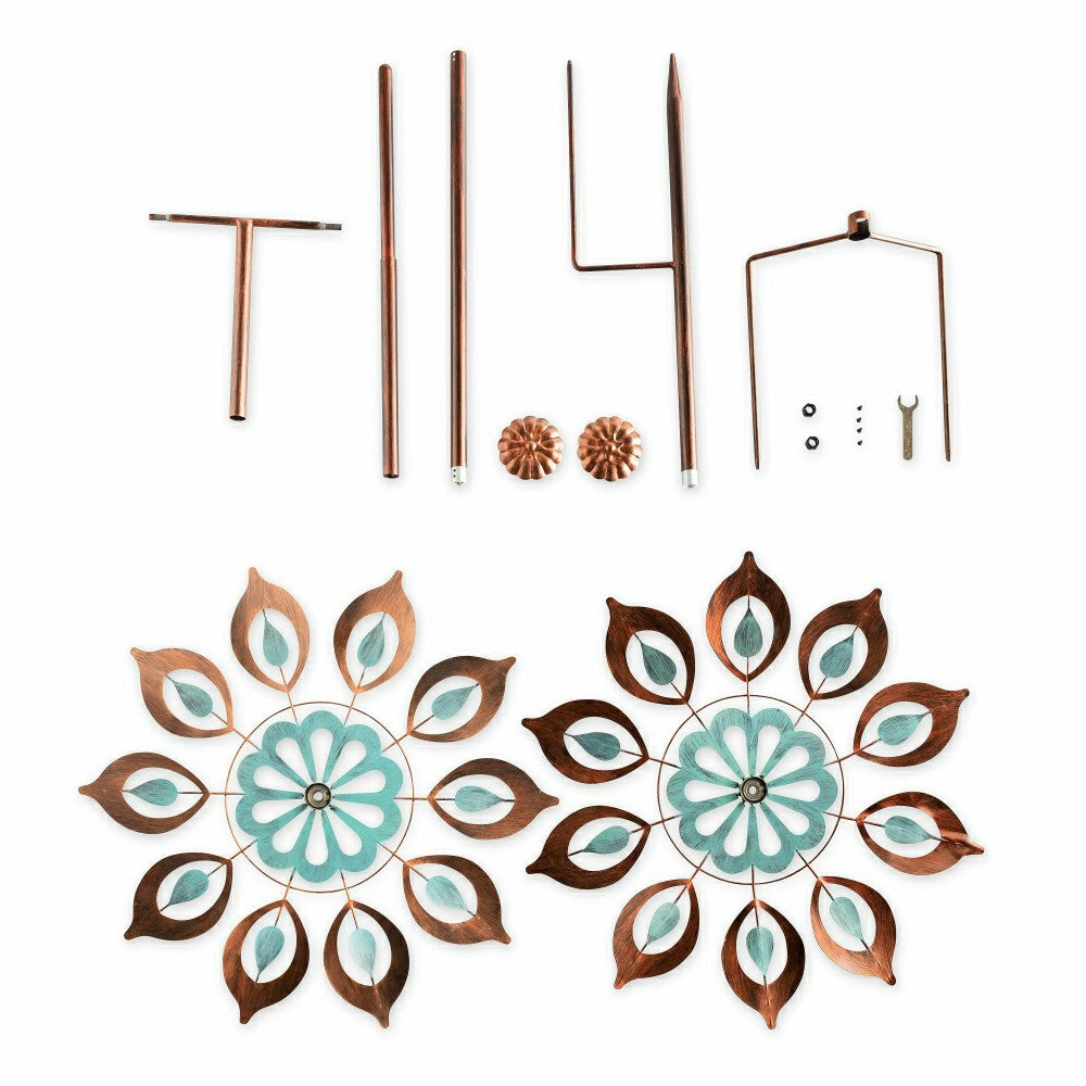 Plow & Hearth Copper Lily Wind Spinner