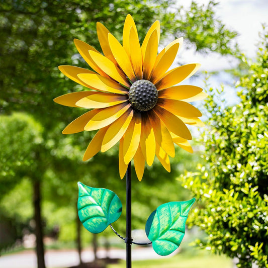 Plow & Hearth Yellow Sunflower Wind Spinner