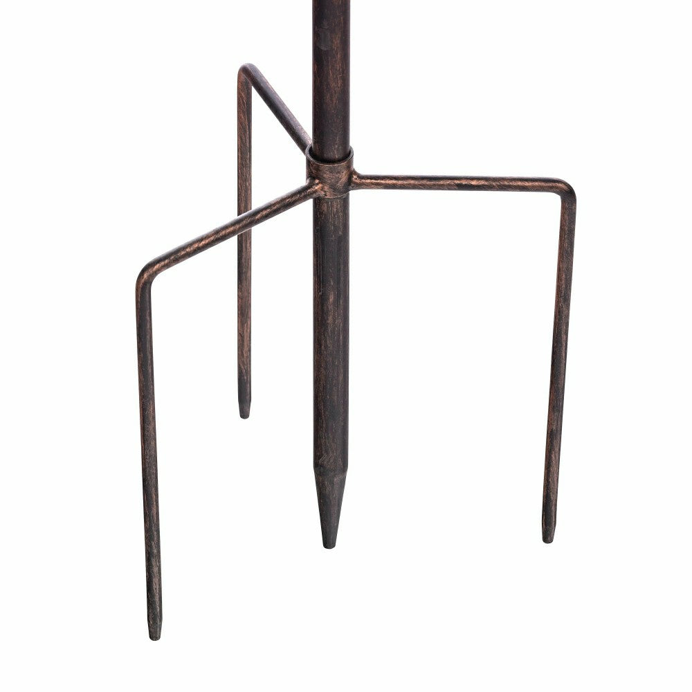 Plow & Hearth Antique Blue and Copper Lily Flower Solar Wind Spinner