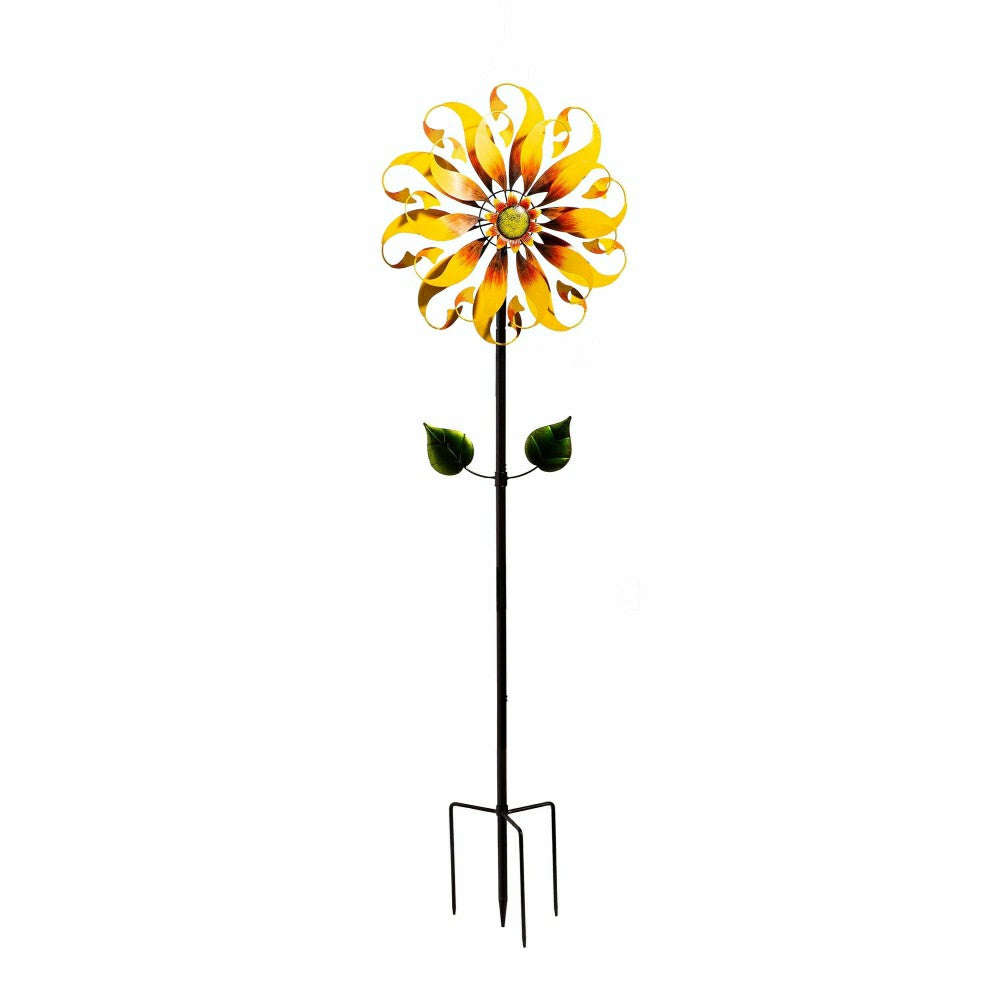 Plow & Hearth Sunflower Design Wind Spinner, 75" H