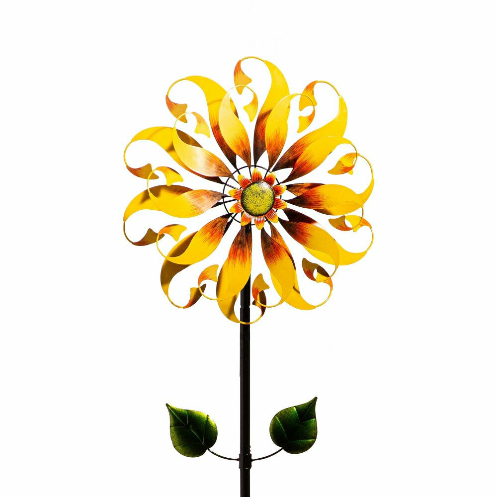 Plow & Hearth Sunflower Design Wind Spinner, 75" H