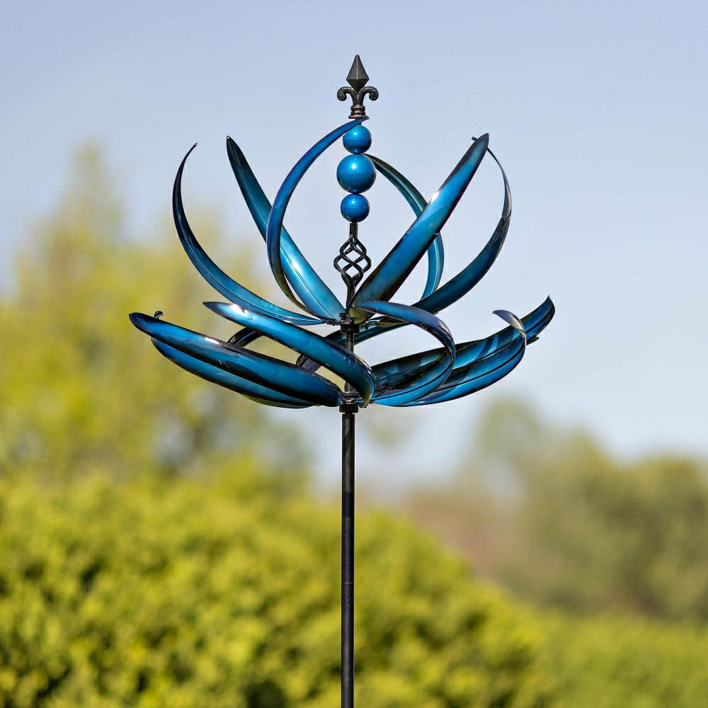 Plow & Hearth Blue Lotus Wind Spinner