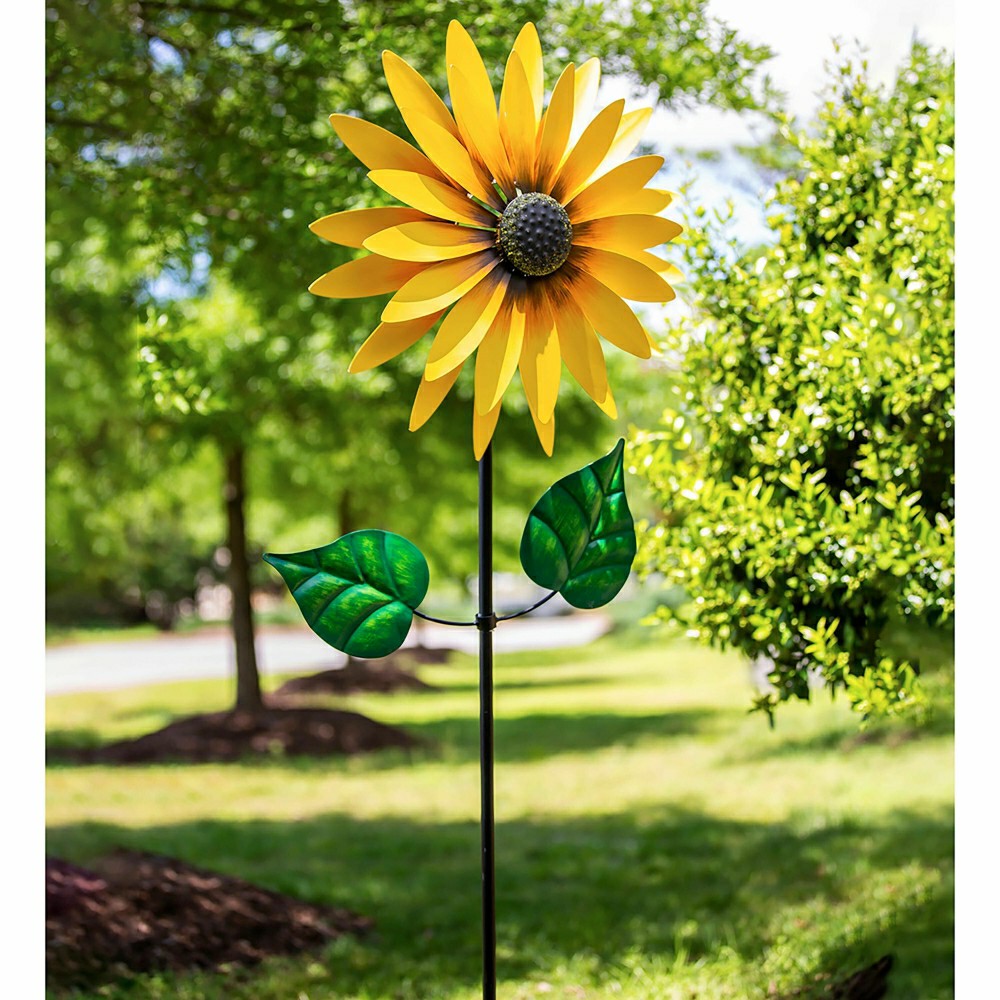 Plow & Hearth Sunflower Statement Wind Spinner, 75"H