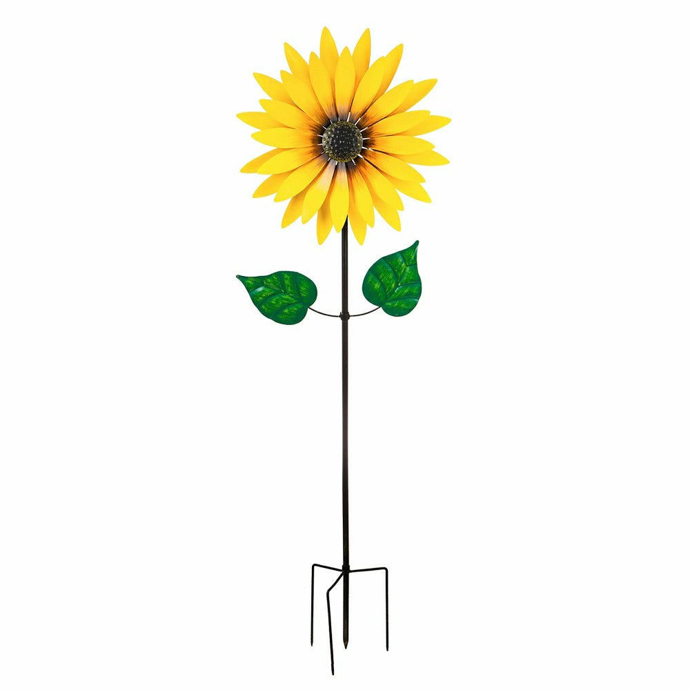 Plow & Hearth Sunflower Statement Wind Spinner, 75"H