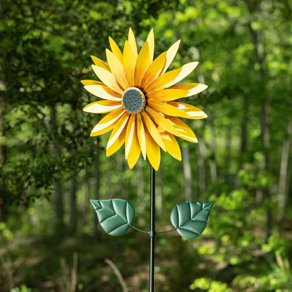 Plow & Hearth Sunflower Statement Wind Spinner, 75"H