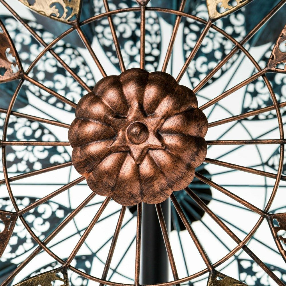 Plow & Hearth Metal Wind Spinner with Patina-Like Blue