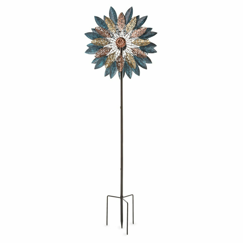Plow & Hearth Metal Wind Spinner with Patina-Like Blue