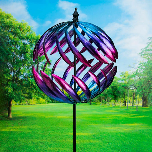 Plow & Hearth Split Sphere Metal Garden Wind Spinner