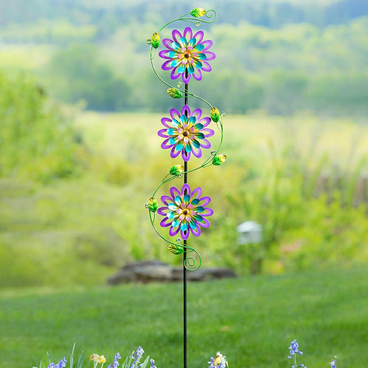 Plow & Hearth Spinning Violets Garden Stake