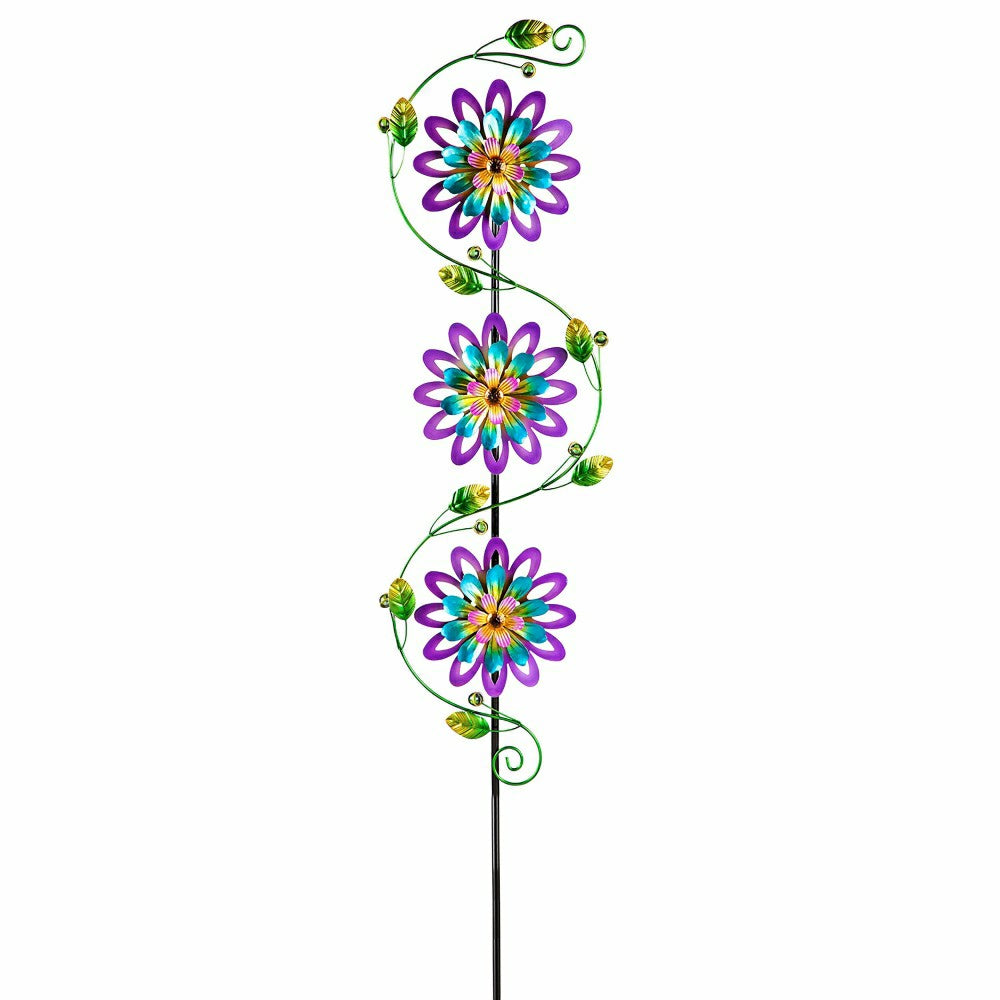 Plow & Hearth Spinning Violets Garden Stake
