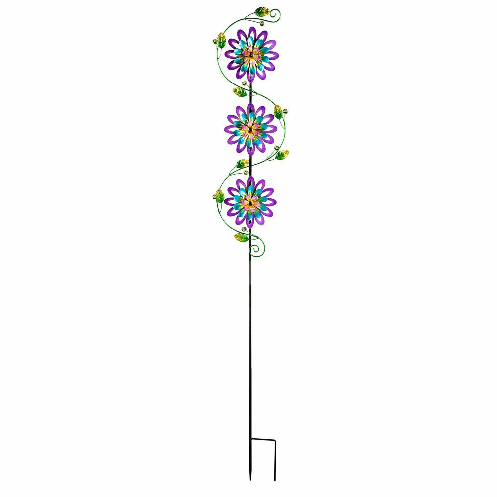 Plow & Hearth Spinning Violets Garden Stake