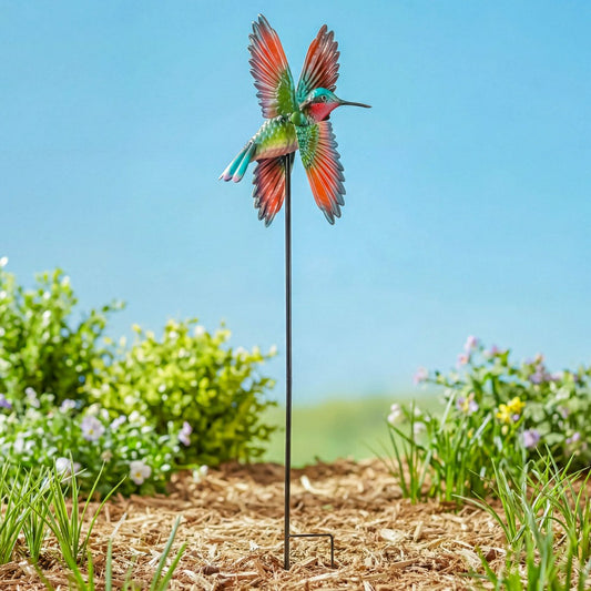 Plow & Hearth Metal Hummingbird Spinner Stake