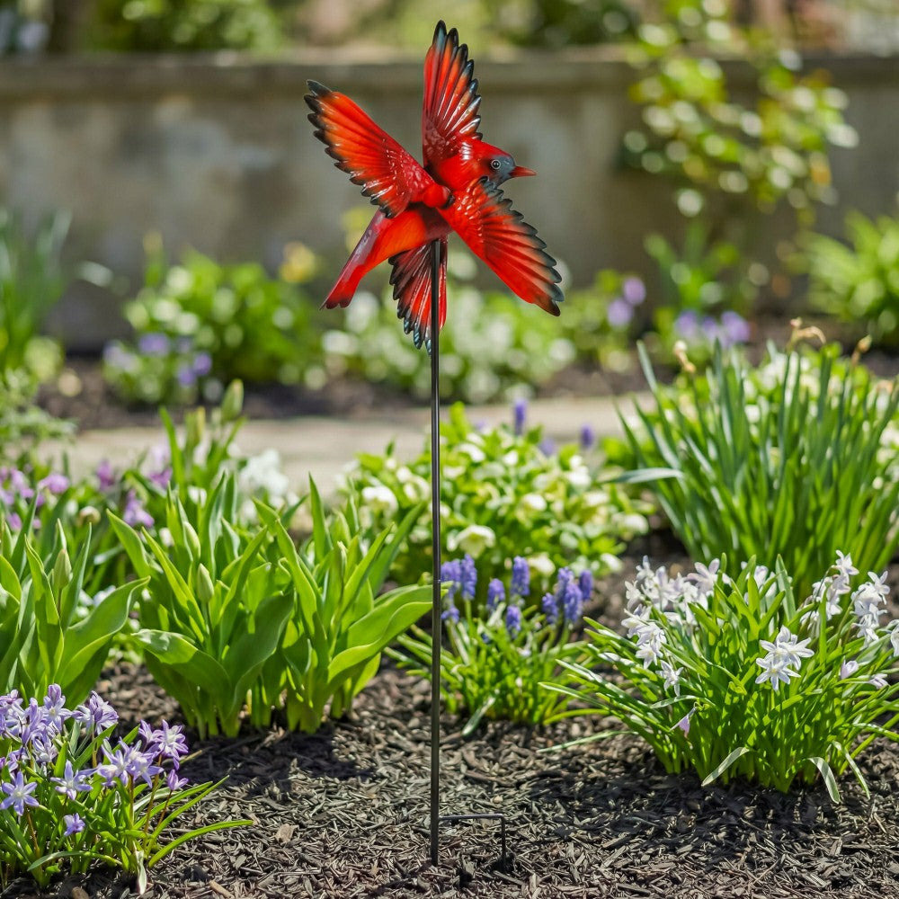 Plow & Hearth Metal Cardinal Spinner Stake