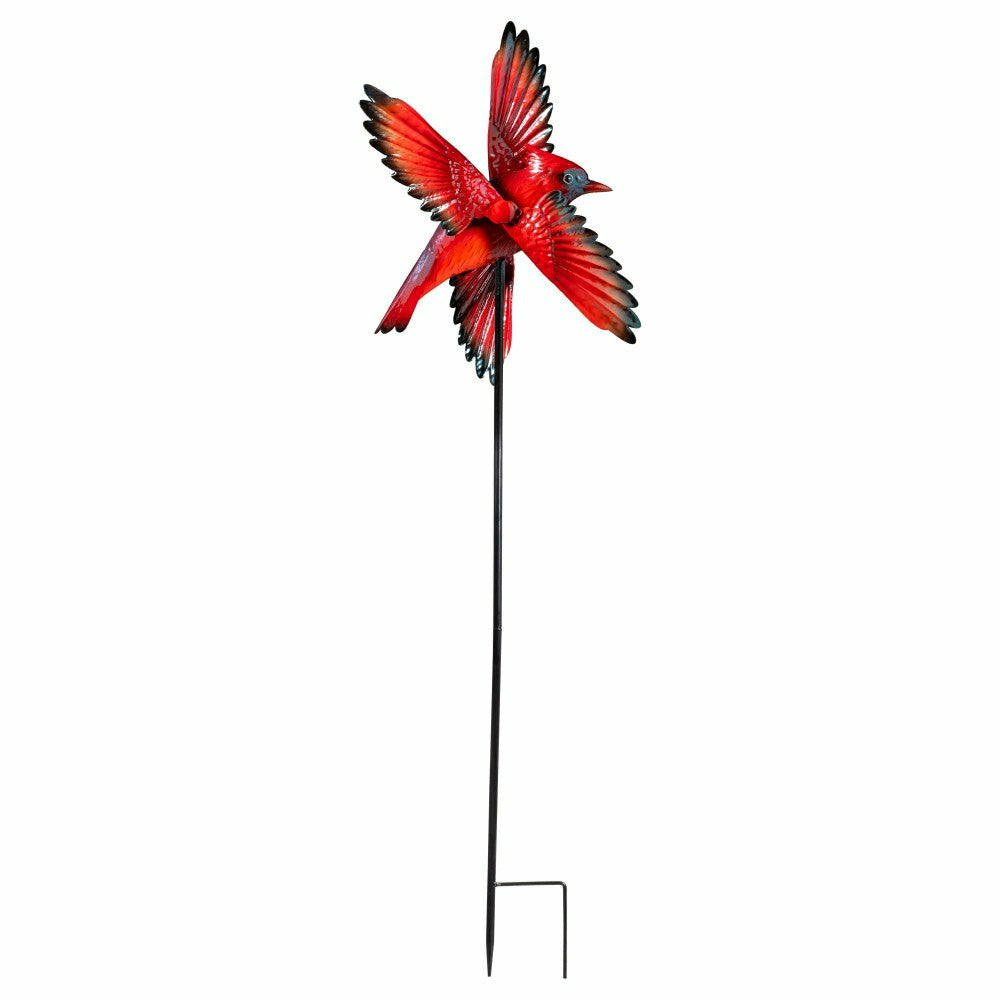 Plow & Hearth Metal Cardinal Spinner Stake