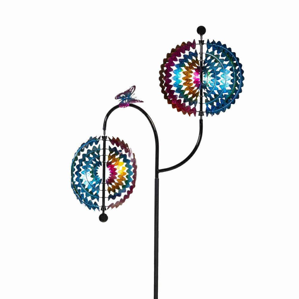 Plow & Hearth Rainbow Whirl Wind Spinner 73"H