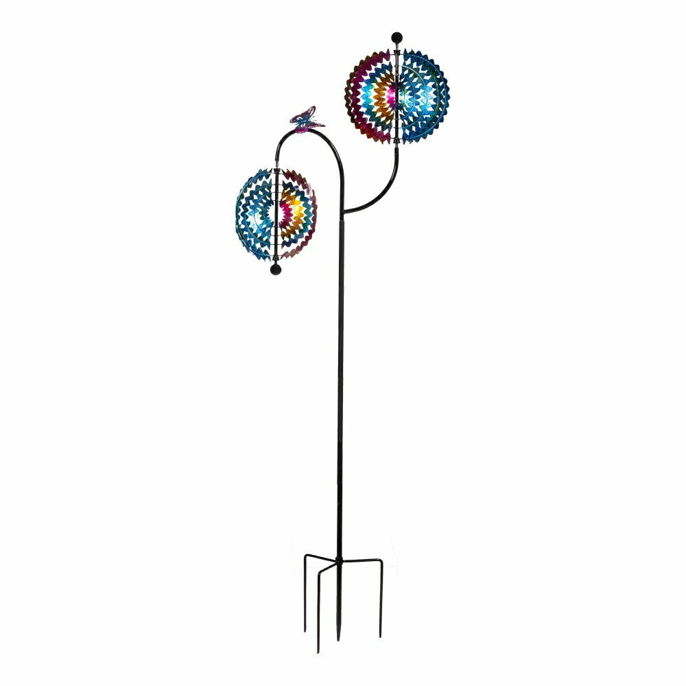 Plow & Hearth Rainbow Whirl Wind Spinner 73"H