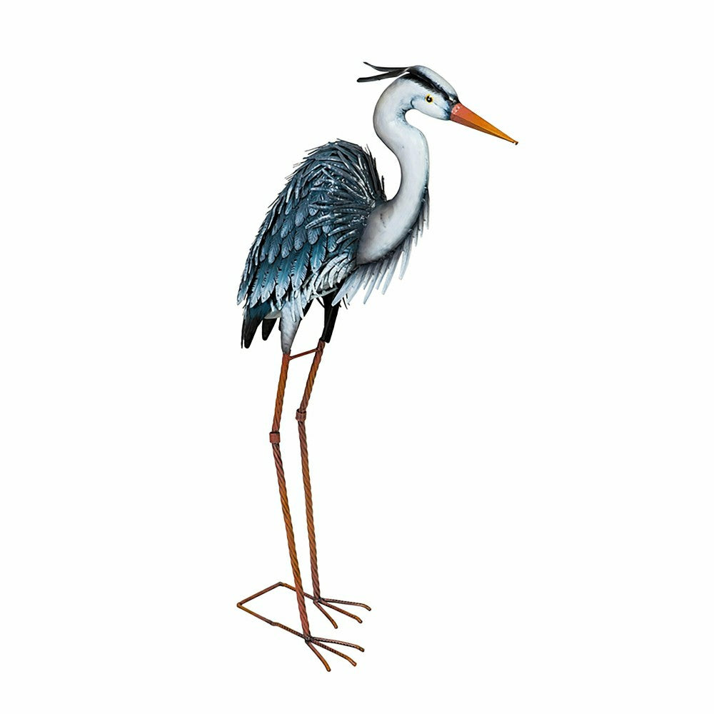 Plow & Hearth Grey Heron Metal Garden Statue, 33"H