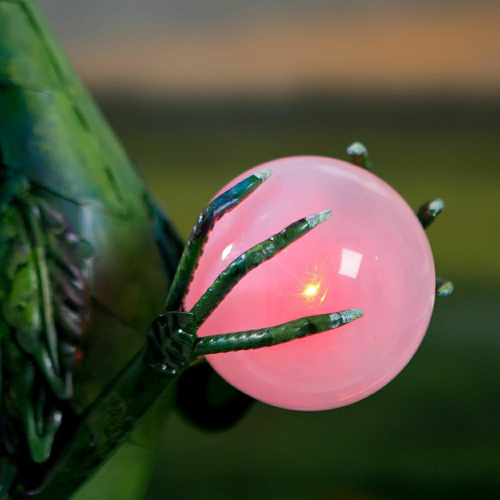Plow & Hearth Green Dragon Statue with Solar Pearl