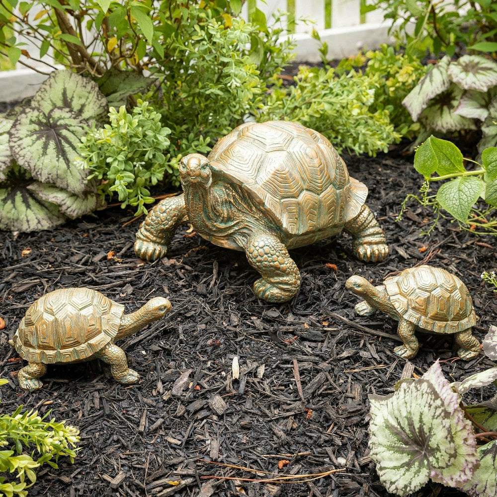 Plow & Hearth Tortoise Family Resin Garden Accents