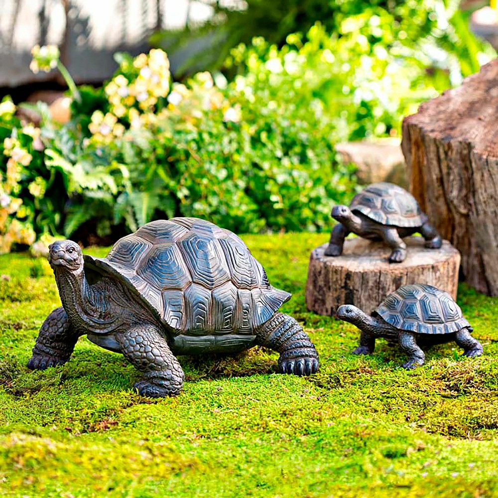 Plow & Hearth Tortoise Family Resin Garden Accents
