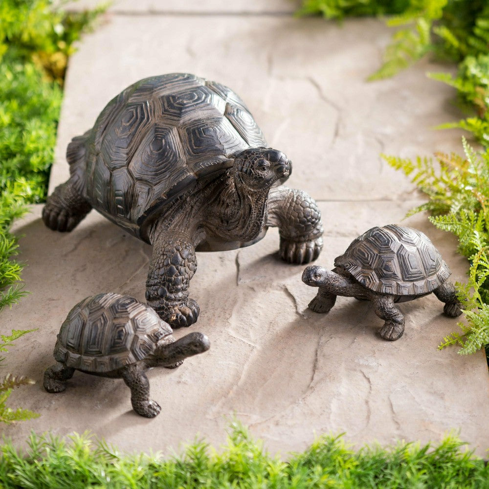 Plow & Hearth Tortoise Family Resin Garden Accents