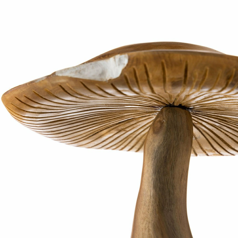 Plow & Hearth Teak Mushroom Garden Statue