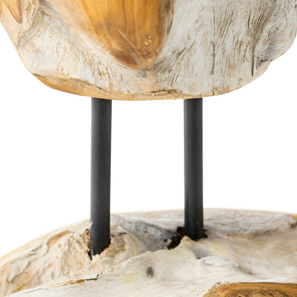 Plow & Hearth Teak Mushroom Garden Statue