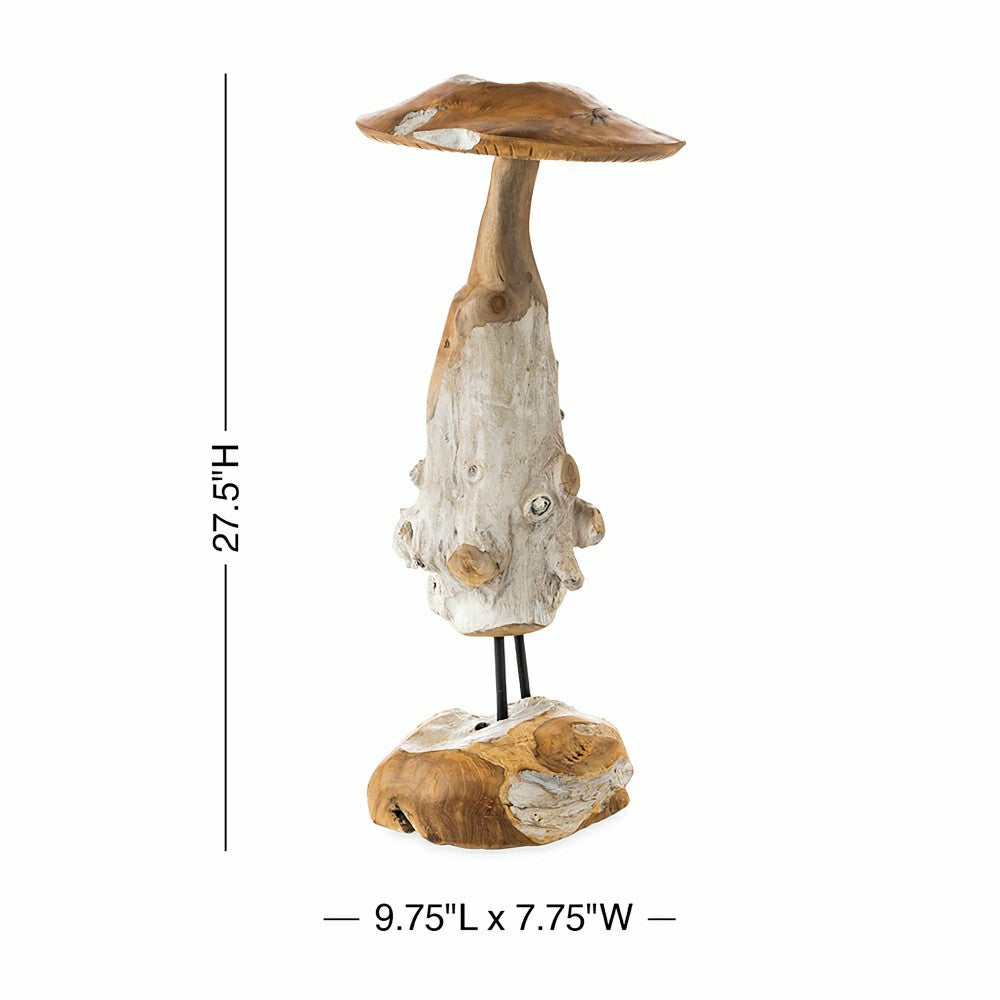 Plow & Hearth Teak Mushroom Garden Statue