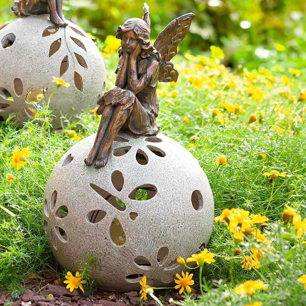Plow & Hearth Fairy Solar Globe Garden Light