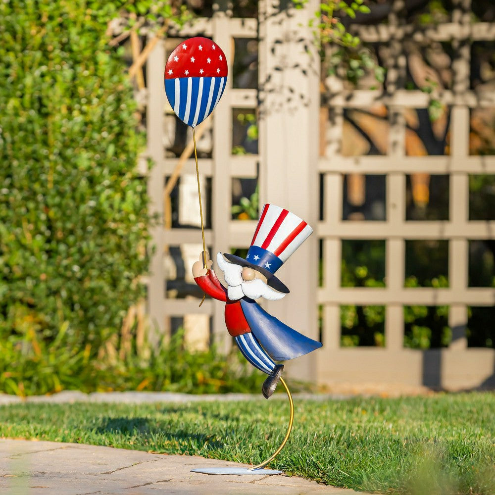 Plow & Hearth Patriotic Uncle Sam with Balloon Garden Statue