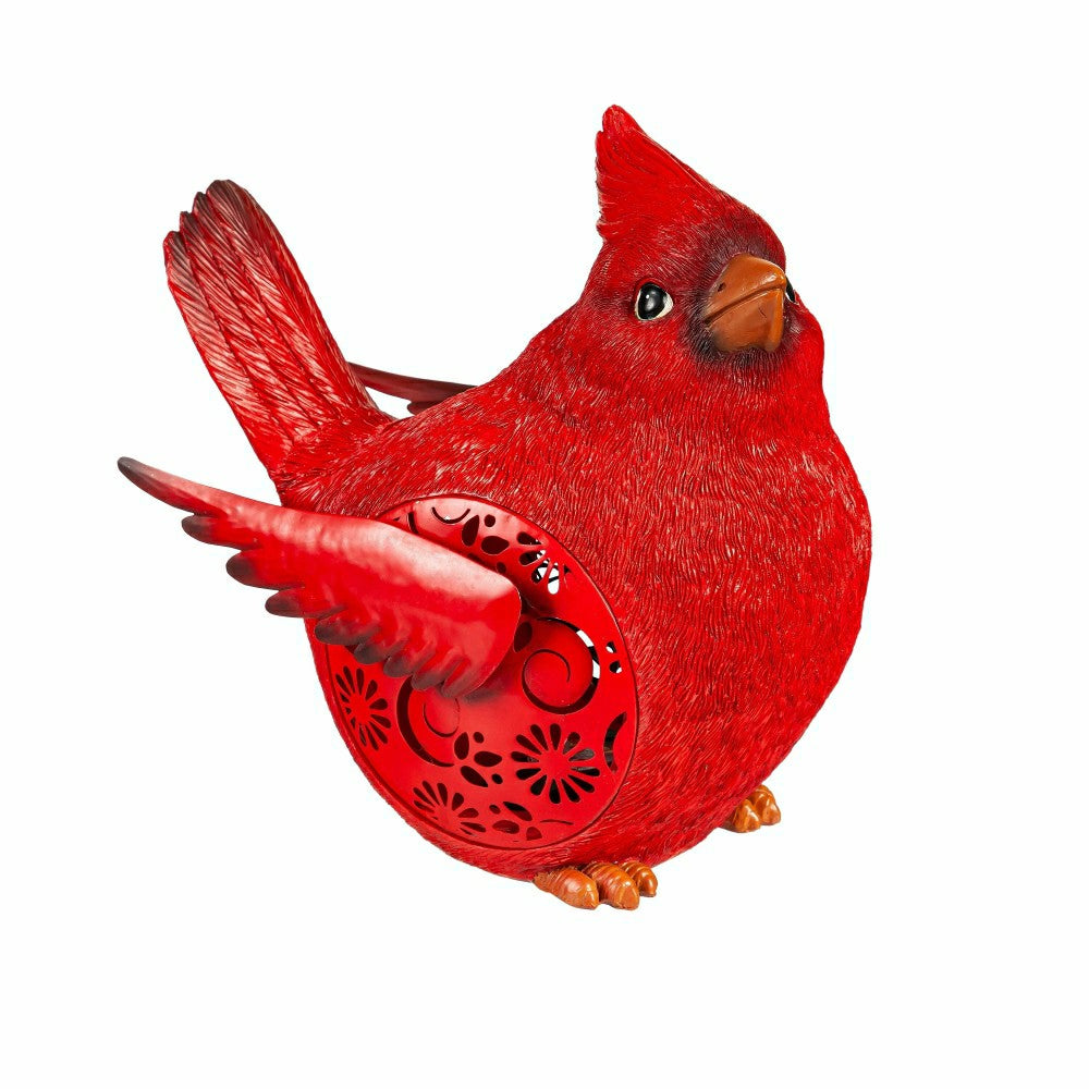 Plow & Hearth Solar Engraved Cardinal Memorial Garden Statue, 9"H